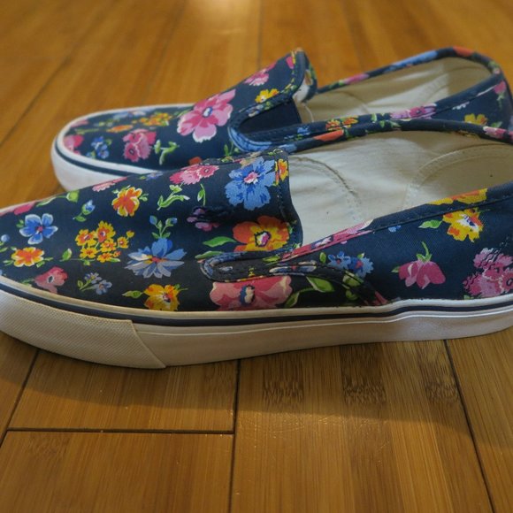 Polo Ralph Lauren Mytton Navy Floral Canvas Men\'s Sneakers Size 10 D main image 6